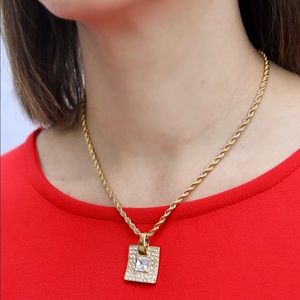Gold plated square shape jewelry set